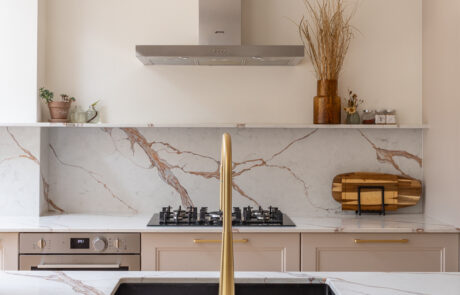 PGK Signature Polar White Dark Oak Quartz Contemporary Kitchen Chelsea PGK Signature Polar White & Dark Oak Quartz Contemporary Kitchen