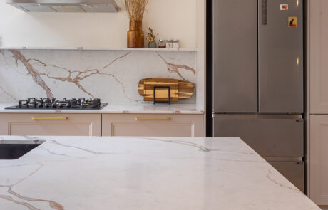 PGK Signature Polar White Dark Oak Quartz Contemporary Kitchen Chelsea PGK Signature Polar White & Dark Oak Quartz Contemporary Kitchen