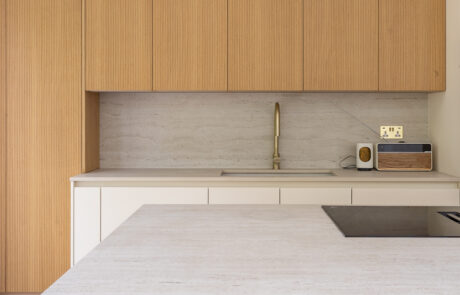 PGK Focus Alpine White Gloss & Walnut Veneer Contemporary Kitchen