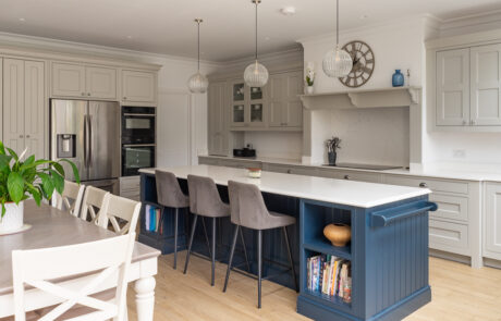 PGK Focus Alpine White Gloss Waterfall Quartz Contemporary Kitchen Kensington PGK Focus Alpine White Gloss & Waterfall Quartz Contemporary Kitchen