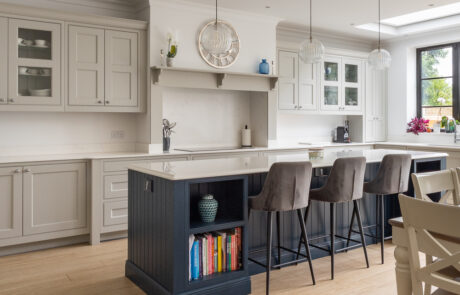 PGK Focus Alpine White Gloss Waterfall Quartz Contemporary Kitchen Kensington PGK Focus Alpine White Gloss & Waterfall Quartz Contemporary Kitchen