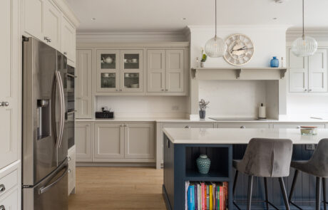 PGK Focus Alpine White Gloss Waterfall Quartz Contemporary Kitchen Kensington PGK Focus Alpine White Gloss & Waterfall Quartz Contemporary Kitchen