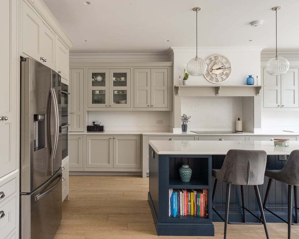 PGK Focus Alpine White Gloss Waterfall Quartz Contemporary Kitchen Kensington PGK Focus Alpine White Gloss & Waterfall Quartz Contemporary Kitchen