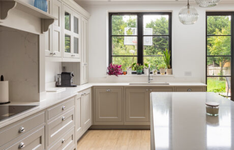 PGK Focus Alpine White Gloss Waterfall Quartz Contemporary Kitchen Kensington PGK Focus Alpine White Gloss & Waterfall Quartz Contemporary Kitchen