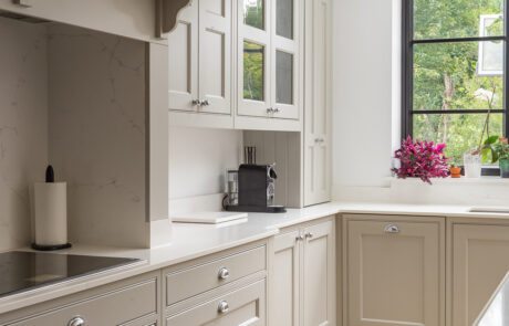 PGK Focus Alpine White Gloss Waterfall Quartz Contemporary Kitchen Kensington PGK Focus Alpine White Gloss & Waterfall Quartz Contemporary Kitchen