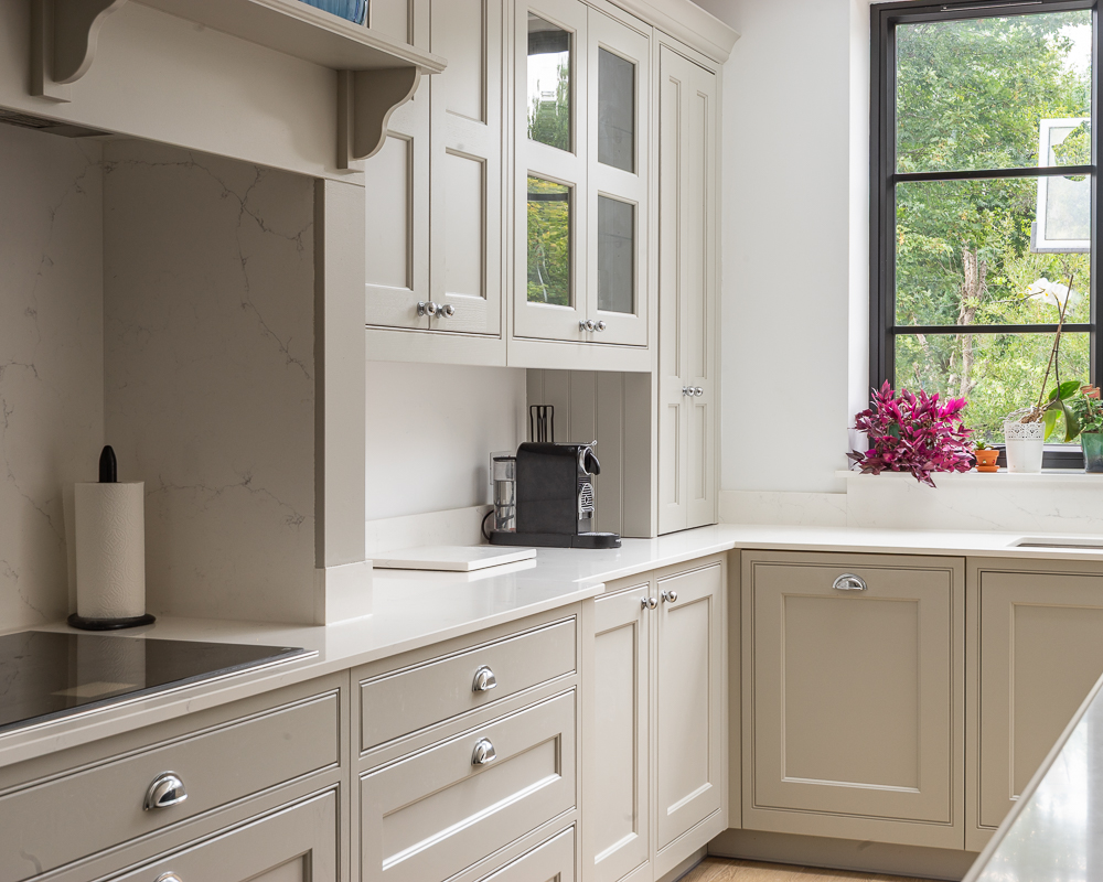 PGK Focus Alpine White Gloss Waterfall Quartz Contemporary Kitchen Kensington PGK Focus Alpine White Gloss & Waterfall Quartz Contemporary Kitchen