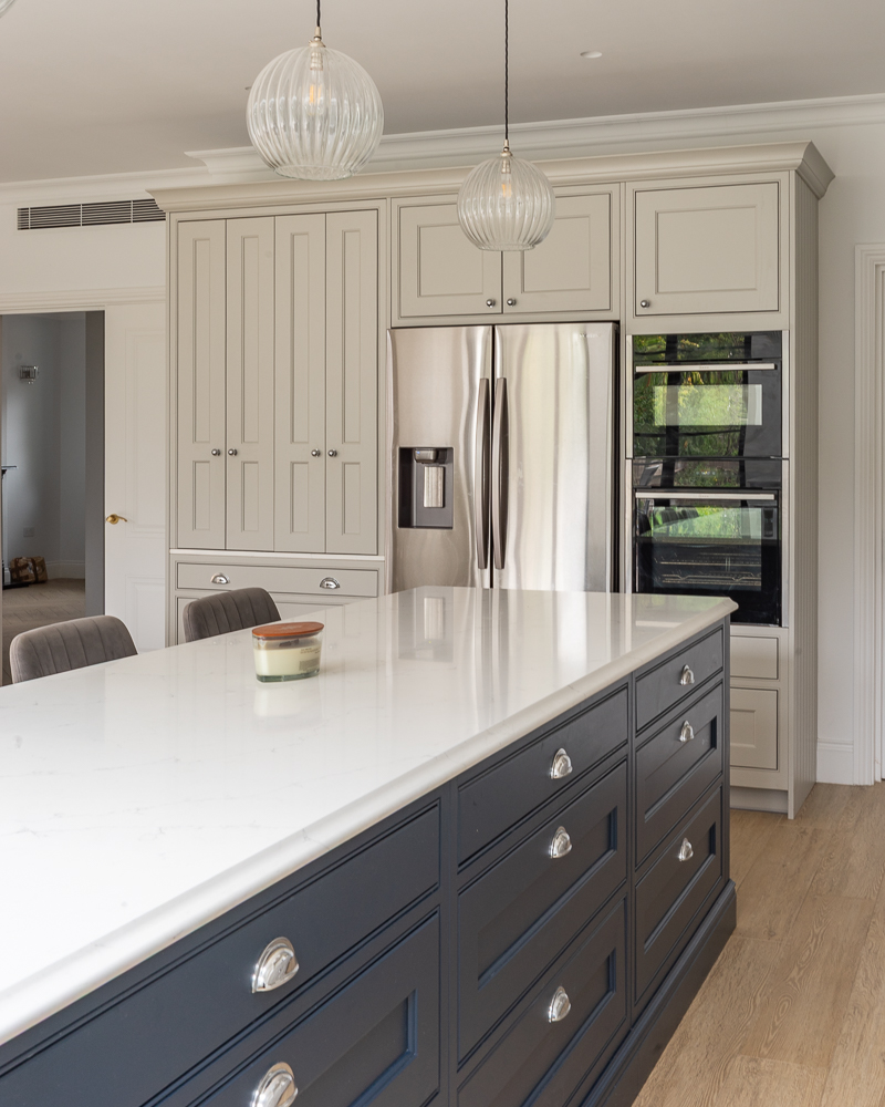 PGK Focus Alpine White Gloss Waterfall Quartz Contemporary Kitchen Kensington PGK Focus Alpine White Gloss & Waterfall Quartz Contemporary Kitchen