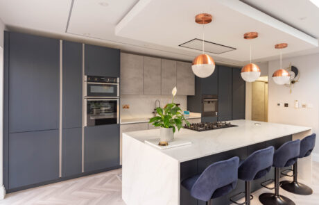 PGK Marine Focus Calacatta Gold Quartz Contemporary Kitchen Barnes PGK Marine Focus & Calacatta Gold Quartz Contemporary Kitchen