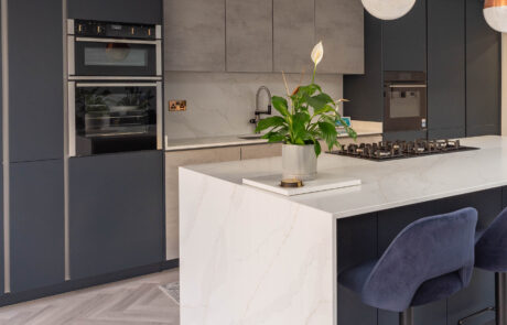 PGK Marine Focus Calacatta Gold Quartz Contemporary Kitchen Barnes PGK Marine Focus & Calacatta Gold Quartz Contemporary Kitchen