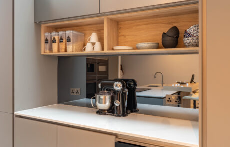 PGK Pistachio Shaker Calacatta White Artisan Kitchen Wimbledon PGK Pistachio Shaker & Calacatta White Artisan Kitchen