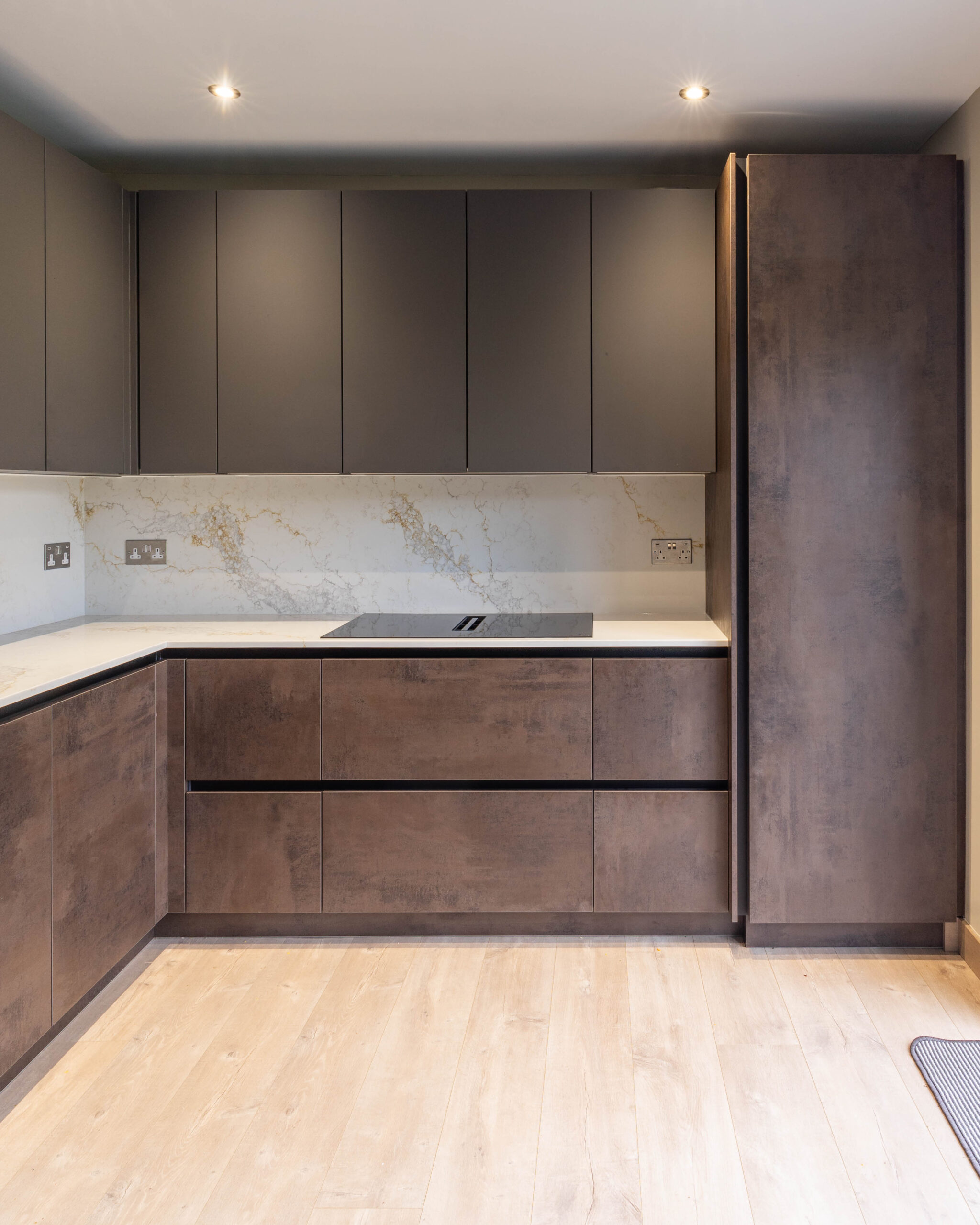 PGK Focus Taupe Matt Oak Accent Contemporary Kitchen Twickenham PGK Focus Taupe Matt & Oak Accent Contemporary Kitchen