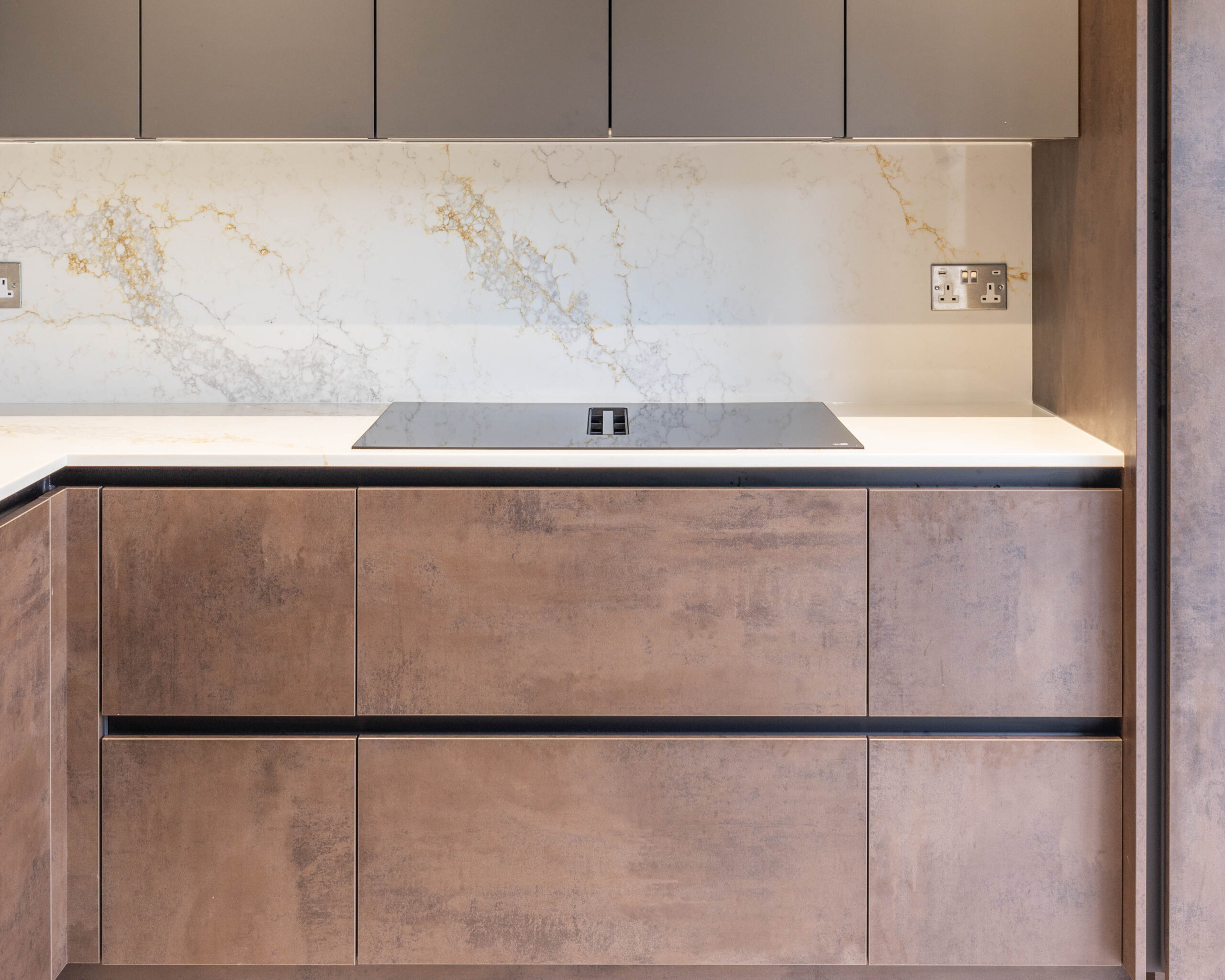 PGK Focus Taupe Matt Oak Accent Contemporary Kitchen Twickenham PGK Focus Taupe Matt & Oak Accent Contemporary Kitchen
