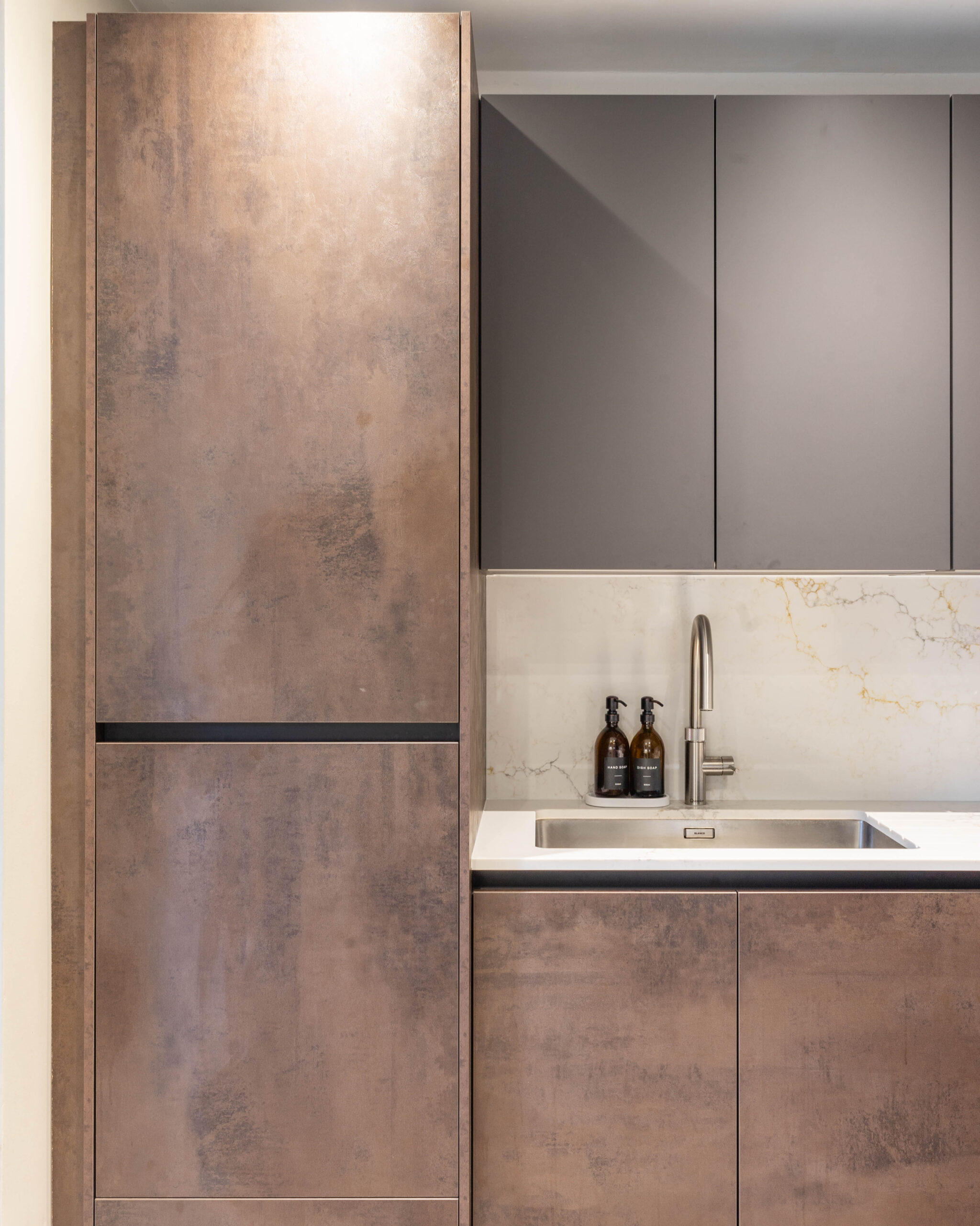 PGK Focus Taupe Matt Oak Accent Contemporary Kitchen Twickenham PGK Focus Taupe Matt & Oak Accent Contemporary Kitchen