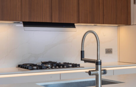 PGK Cashmere Matt Fluted Walnut Focus Contemporary Kitchen Kensington PGK Cashmere Matt & Fluted Walnut Focus Contemporary Kitchen