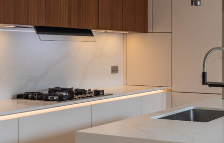 PGK Cashmere Matt Fluted Walnut Focus Contemporary Kitchen Kensington PGK Cashmere Matt & Fluted Walnut Focus Contemporary Kitchen