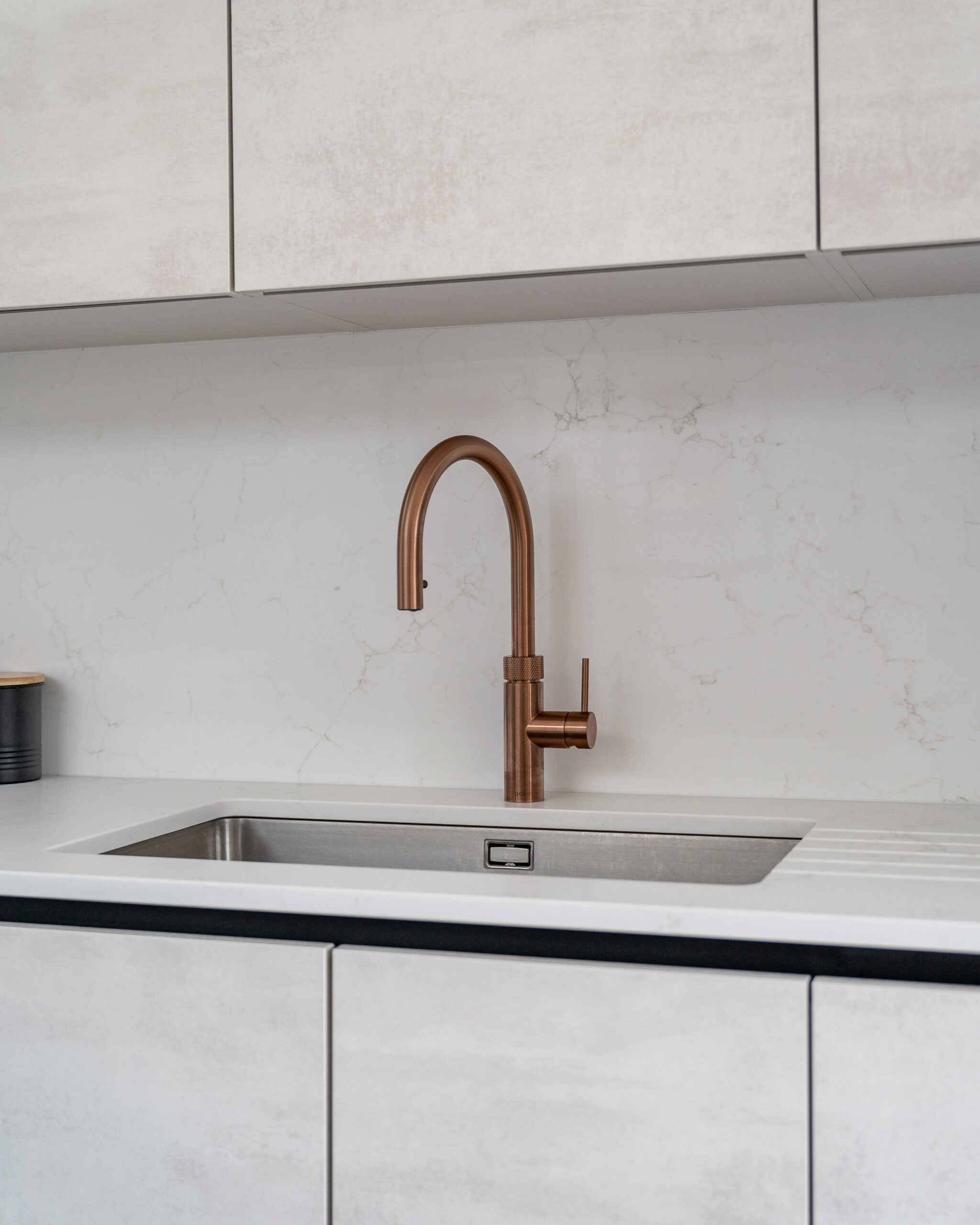 pgk-basalt-dark-grey-concrete-effect-kitchen.jpg PGK Contemporary Dark Stone Kitchen Island with Cement Wall Units, London