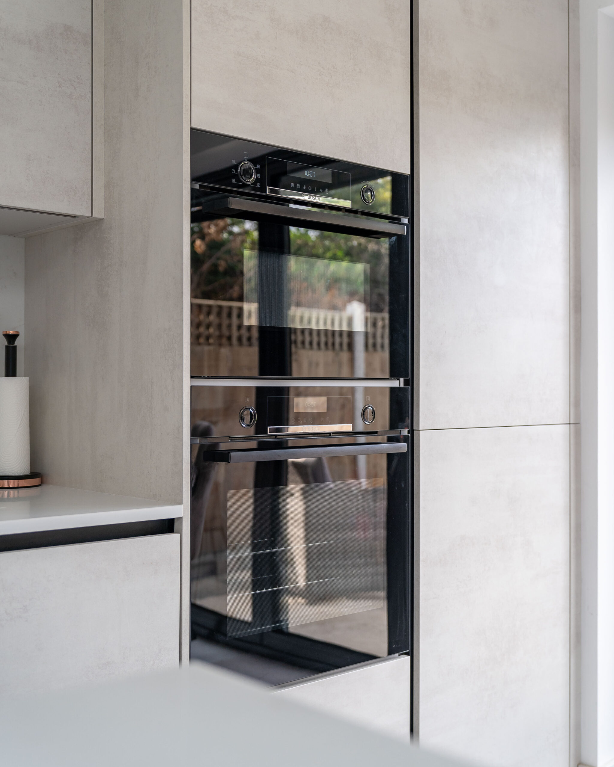 pgk-basalt-dark-grey-concrete-effect-kitchen.jpg PGK Contemporary Dark Stone Kitchen Island with Cement Wall Units, London
